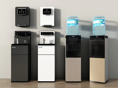 Stylish Modern Standing Water Dispensers In Multiple Colors For Daily Use Appliances 3d model