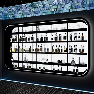 Modern Wine Cabinet Wine Cabinet Wall Cabinet Wine Cabinet 3d model