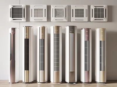 Modern Air Conditioner Fans Featuring Wall Mounted And Floor Standing Various Designs 3d model