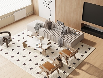 Modern Sofa Coffee Table Combination Sofa Combination 3d model