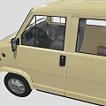 Beige Panel Van With Side Windows Sliding Doors And Functional Design 3d model