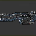 Futuristic Sci Fi Mechanical Weapon With Blue Black Design And Advanced Structure 3d model