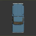 Blue Classic Single Cab Pickup Truck With White Wheels And Shiny Exterior