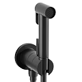 Black Modern Shower Head Set With Handheld Sprayer Faucet And Controls