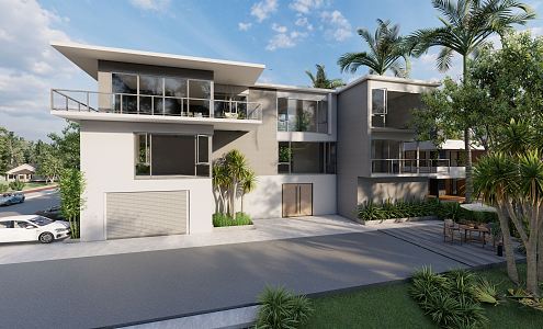 Modern single-family villa 3d model