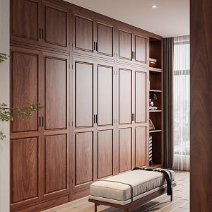 Solid wood wardrobe 3d model