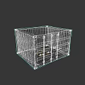 Blue Rustic Shipping Container Building With Metal Structure And Weathered Exterior