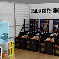Indoor Basketball Court Featuring Wooden Floor Orange Basketball Balls Display Racks And Wall Posters