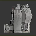 Detailed Water Vessel Cockpit Interior Model With Control Consoles And Instrument Panels