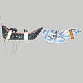 Fun Children’s Playground Equipment With Slide Blue Airplane Design And Snowflake Shaped Yellow Dot Decorations