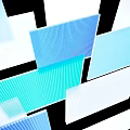 Awning with Colorful Corrugated Panels Blue Green White for Outdoor Use