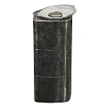 Silver Metal Containers With Cylindrical Shape Textured Surface And Lid Design For Decorative Use 3d model