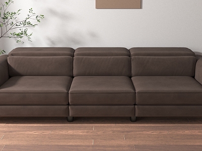 Leather Sofa Three-Seat Sofa Office Sofa 3d model