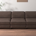 Leather Sofa Three-Seat Sofa Office Sofa 3d model