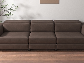 Leather Sofa Three-Seat Sofa Office Sofa 3d model