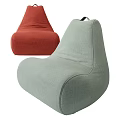 Red and Light Green Fabric Bean Bag Chairs for Comfortable Home Seating