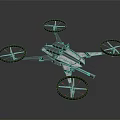 Futuristic Drone With Four Rotors And Sleek Metallic Airframe Design