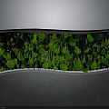Architectural Curved Vertical Living Wall With Lush Green Plant Foliage Design