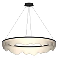 Modern Circular Pendant Light With White Wave Edge Shade For Interior Decor 3d model