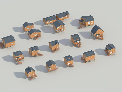 Modern Wooden House 3d model