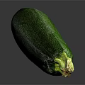Fresh Green Zucchini Whole Ripe Vegetable with Smooth Skin on Dark Reflective Surface