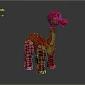 Cute Red Plush Dinosaur Toy With Long Neck Yellow Belly And Blue Spots