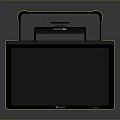 Modern Black POS Terminal With Touchscreen Display Scanner And Base