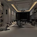 Modern Living Room Interior With TV Sofa Large Window Chandelier And Bookshelves