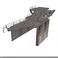 Industrial Structure Component Featuring Concrete Platform Staircase And Railing