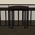 Modern Revolving Entrance Door With Glass Panels And Metal Frame Design