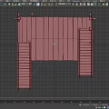 Wooden Construction Component With Elevated Platform And Staircase Structure