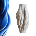 Ceramic Vases With Blue And Black Wavy Texture For Modern Home Decor