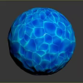 Blue Textured Glass Sphere With Shiny Reflective Surface On Dark Background 3d model