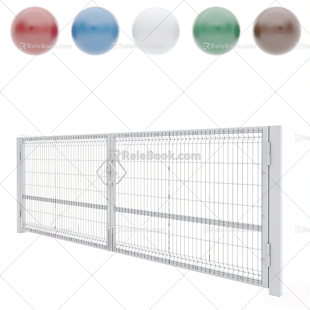 Wrought Iron Fence Railing Guardrail 3d model