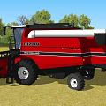Bizon Red Harvester Function Vehicle With Large Wheels On Farmland 3d model