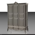 Classic White Wardrobe With Carved Details Ornate Top And Bottom Drawers