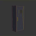 Gray Metal Storage Cabinet With Sleek Design Ventilation Slots And Door Handle