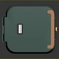 Teal Green Compact Electronic Appliance With Orange Top Gold Accents And Brand Logo