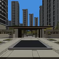 Modern High Rise Residential Buildings With Contemporary Exterior Surrounded By Urban Square And Landscaped Areas