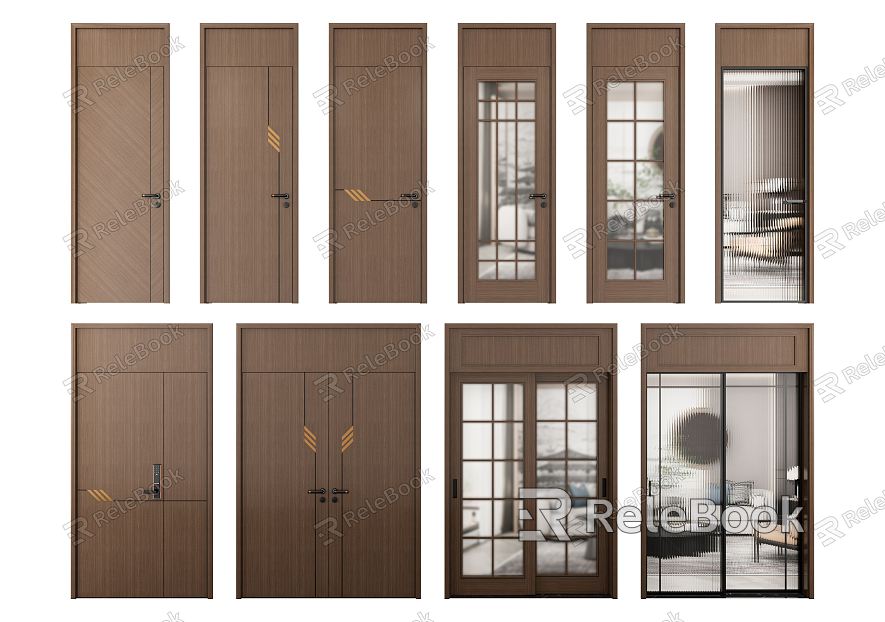 Modern swing door single door combination model