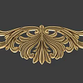 Golden European Style Detailed Decorative Carvings With Floral Vines And Patterns