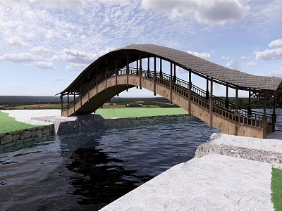 New Chinese-style Bridge 3d model