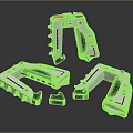 Tactical White Weapon With Black Grip Colorful Stripes And Three Units