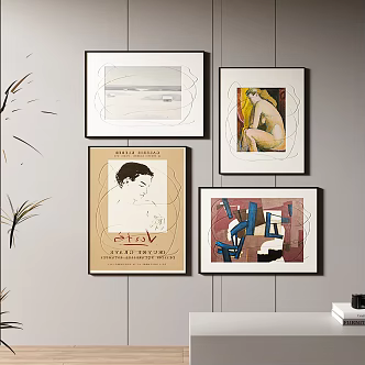 Abstract decorative painting combination 3d model
