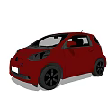 Red Compact Car With Modern Stylish Design And Black Wheels 3d model