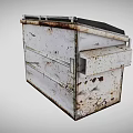 Public Outdoor Metal Trash Bin With Rusted Surface And Black Lid