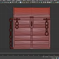Vintage Wooden Chest With Metal Lock Chains And Rustic Wood Grain Design