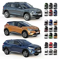 Modern SUV Cars With Grey Orange Blue Exterior And Sleek Design Features