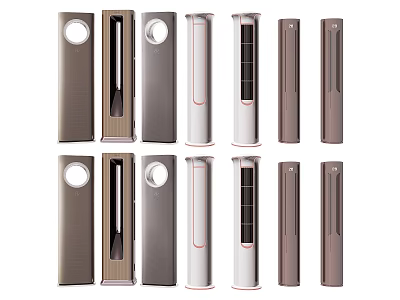 Modern Vertical Office Appliances With Various Designs And Multiple Colors For Workspace 3d model