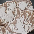 Detailed Terrain Model Featuring Mountainous Ridges And Valley Structures With Brown White Textures